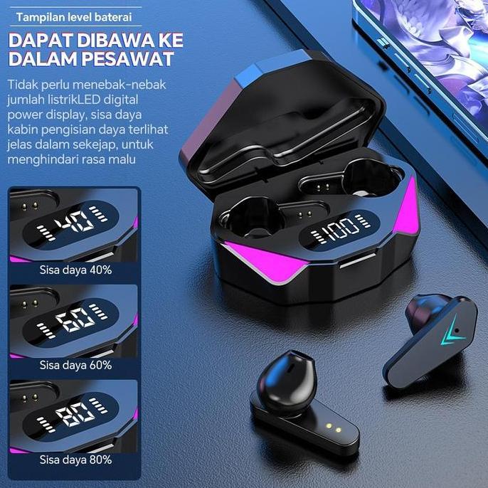 TWS Gaming Headset X15/M28/M90 Pro  Wireless Bluetooth 0-latency Earphone   LED Smart Display  Doubl