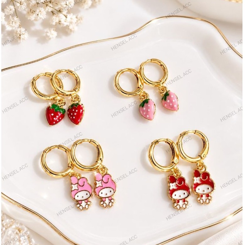 anting Jepit Anak strawberry my melody anting lucu