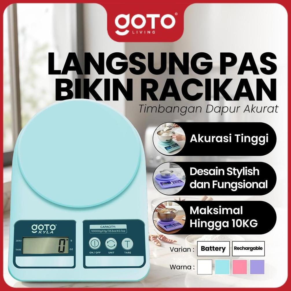 (Best Deal) Goto Kyla Timbangan Digital Dapur Led Bumbu Kue Rechargeable