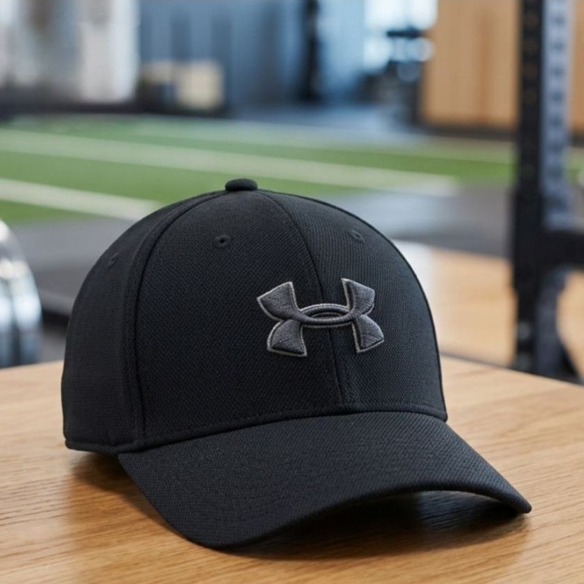 Topi Outdoor Under Armour Built-up Original Second Size Remaja/Youth S/M Warna Hitam Pekat