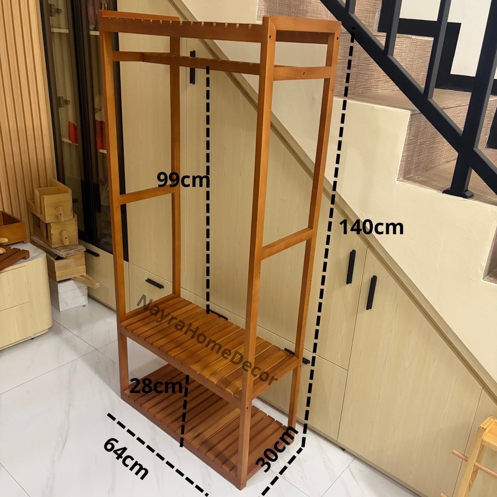 Rak Gantung Display Baju/Kemeja || Rak Kayu Serbaguna