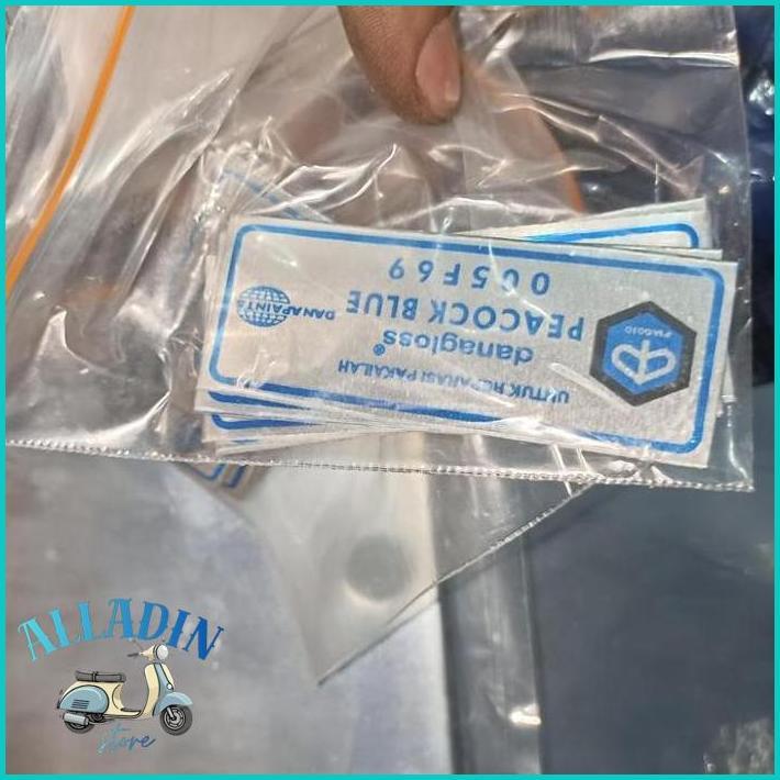 STICKER DANAGLOSS REPARASI VESPA PEACOCK BLUE REPRO BARU CAKEP HEMAT