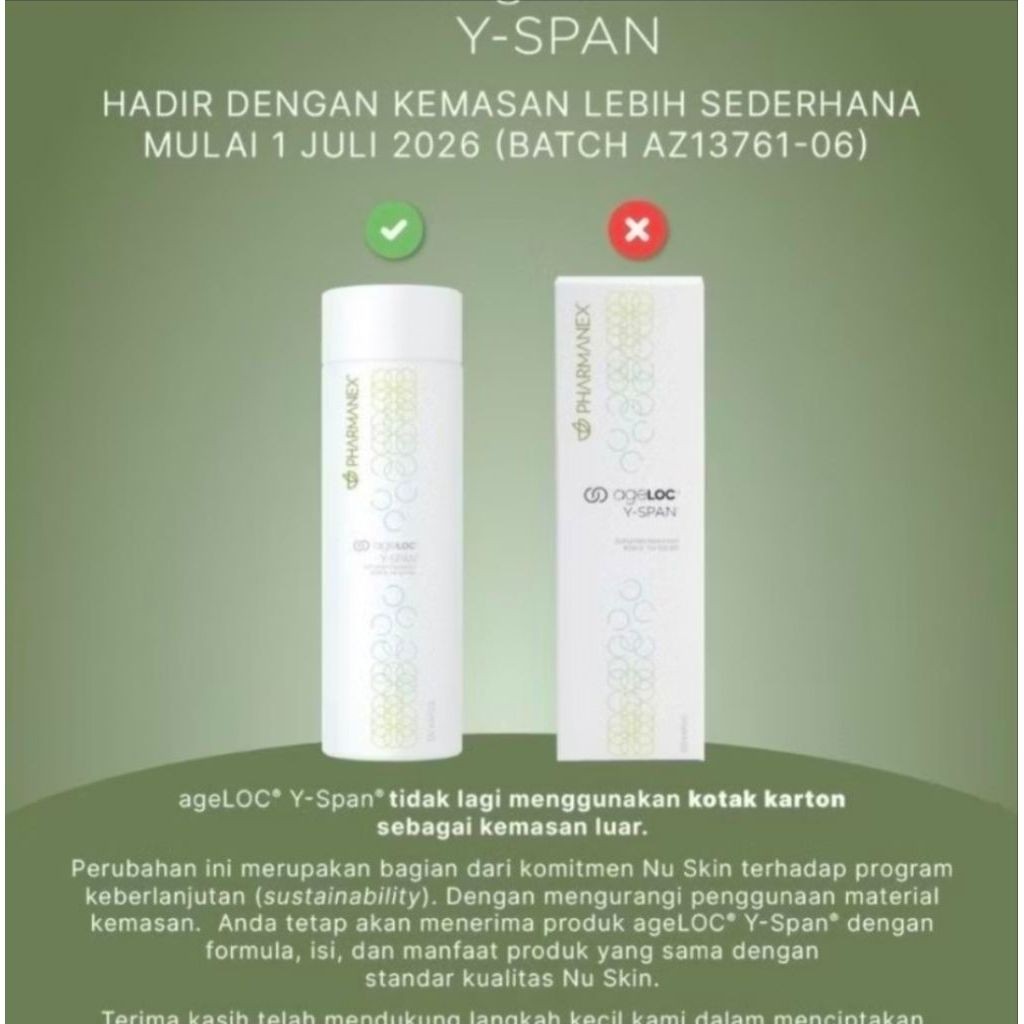 YSPANN SUPLEMEN ANTIAGING EXP 05/28
