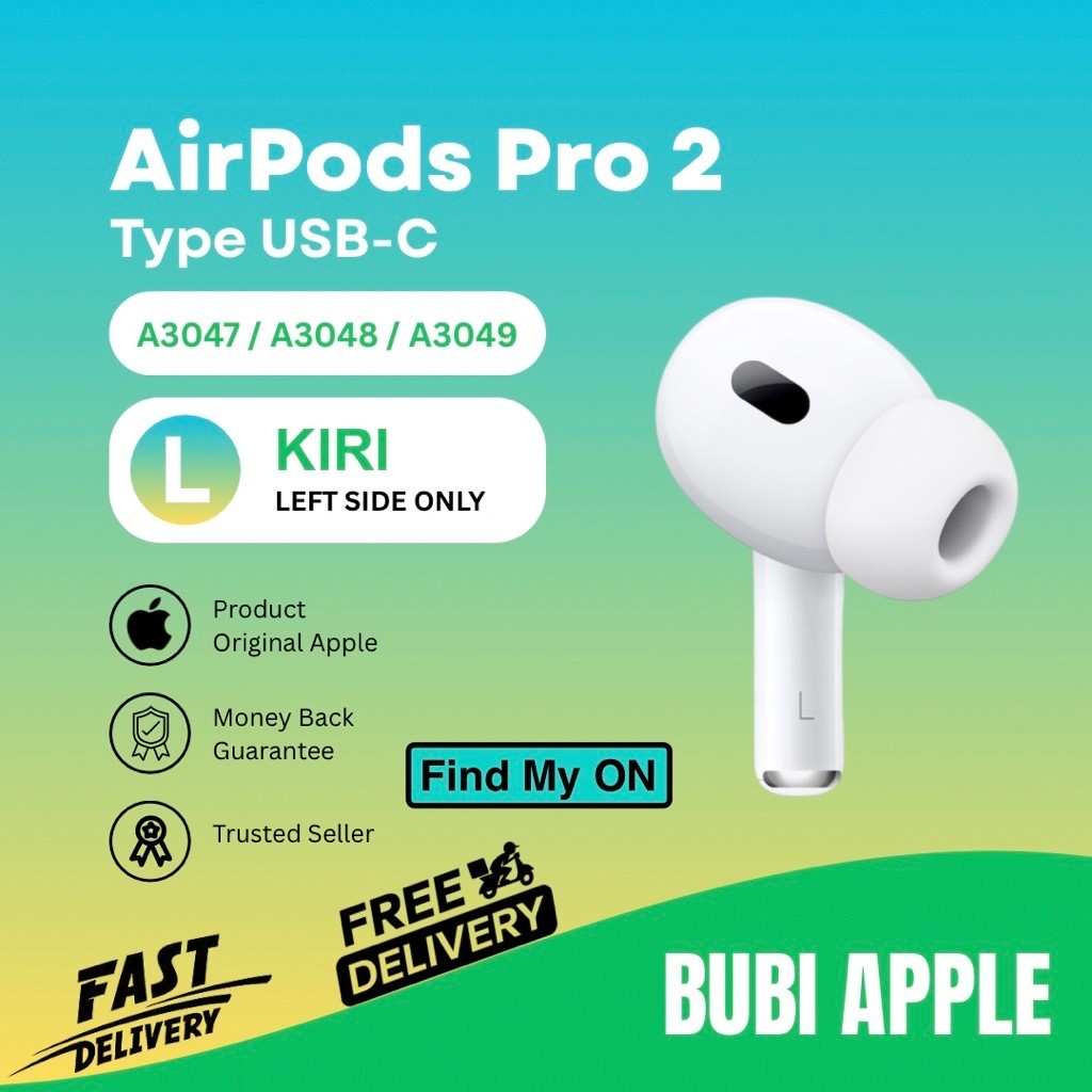 Airpods pro gen 2 Type USB-C original sebelah kiri/left earpiece