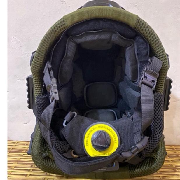 Helm Tactical Custom Tali Putar dan Busa FMA/Hijau Army/Helm TNI/ Anti Peluru/ Level 3 Original