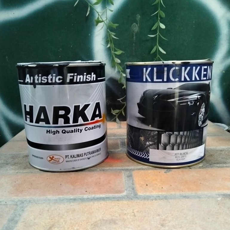 cat hijau solid & hitamsemi doff harka1kg