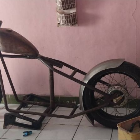Frame Chopper Custom Besi Pipa Untuk Mesin GL Tiger Megapro