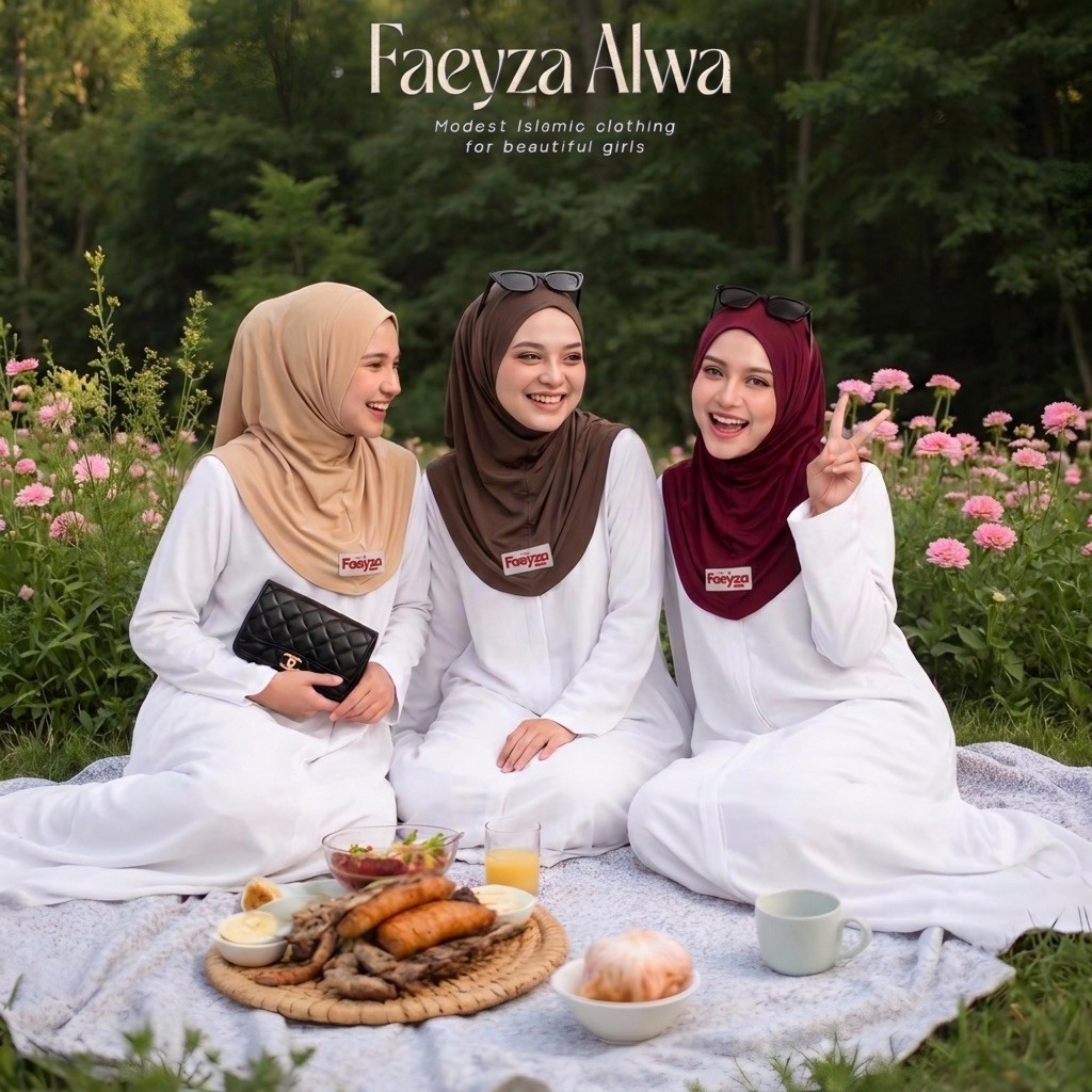 Faeyza Alwa - Hijab Bergo Fatimah Bandana Melayu Tali