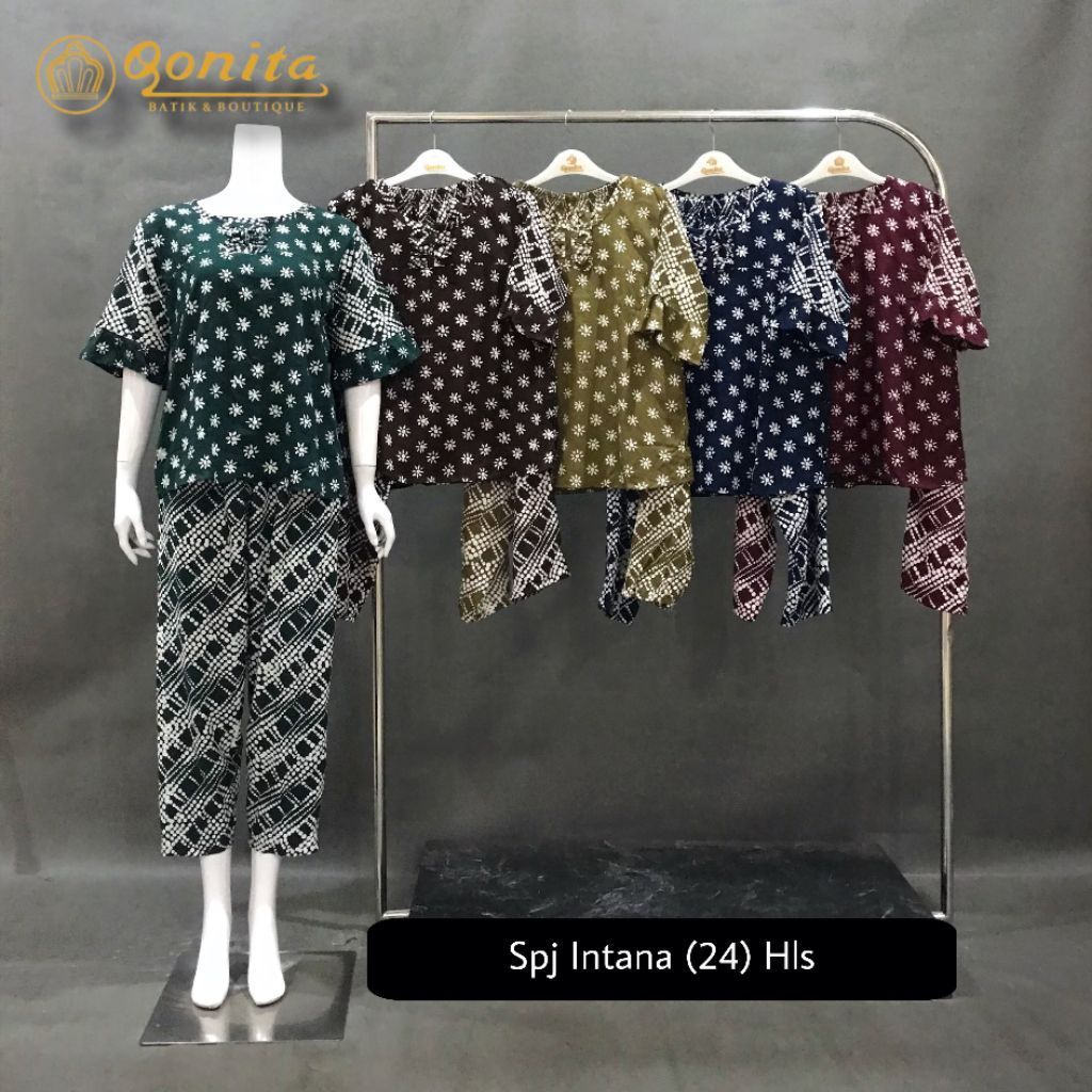 Qonita Batik One Set Wanita Motif Intana - Setelan Baju Santai & Daster Kekinian Rayon Halus Premium