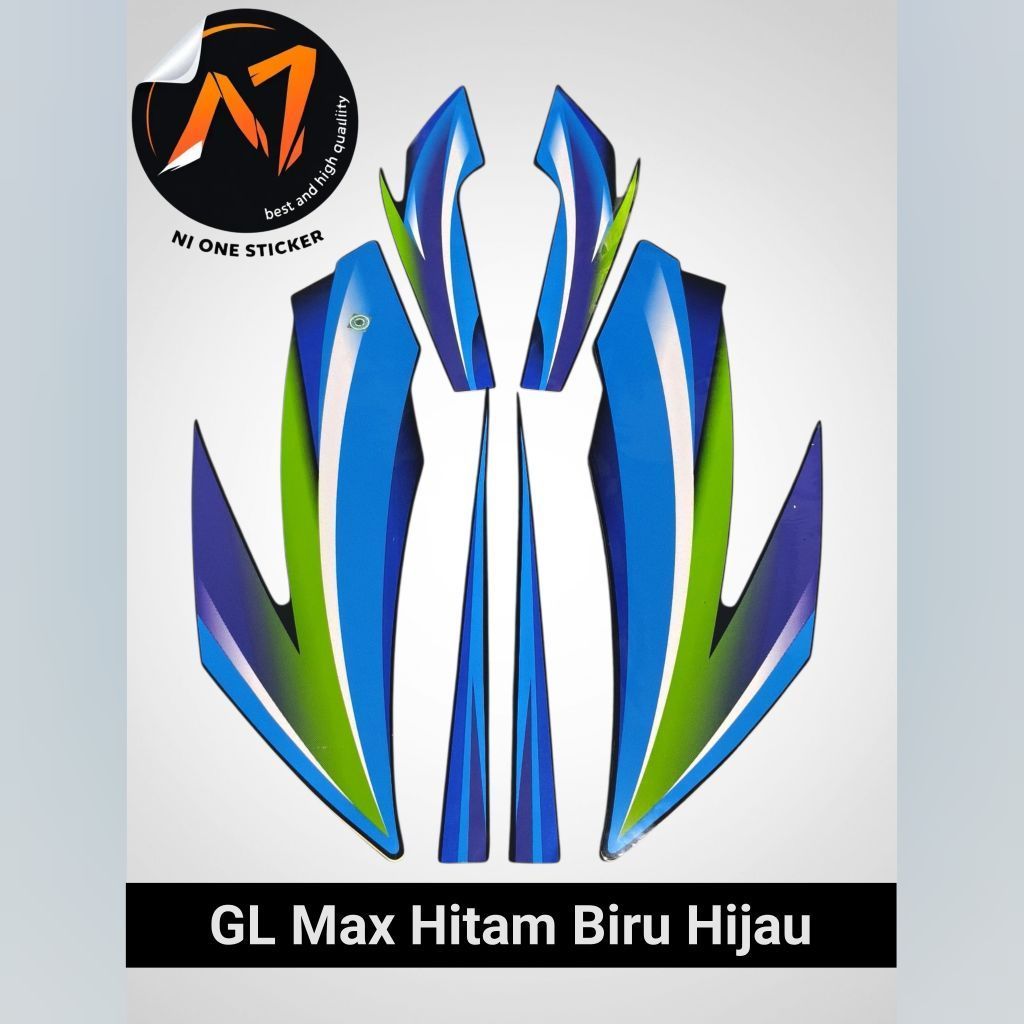 Striping Standart motor Honda GL MAX gl max 2004-2005 warna Hitam Biru kualitas lokal Premium AJS