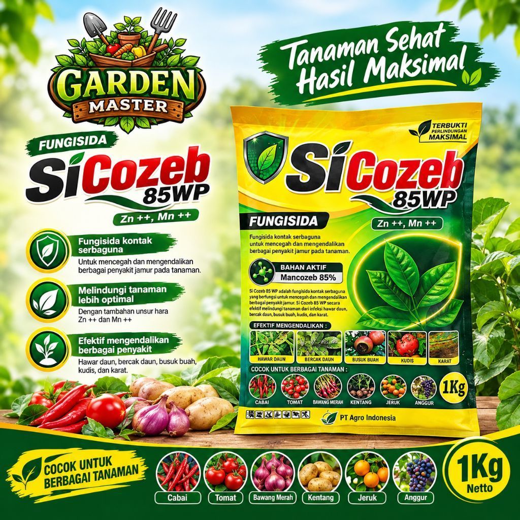 FUNGISIDA SiCozeb 85WP Mankozeb 85% Kemasan 1kg