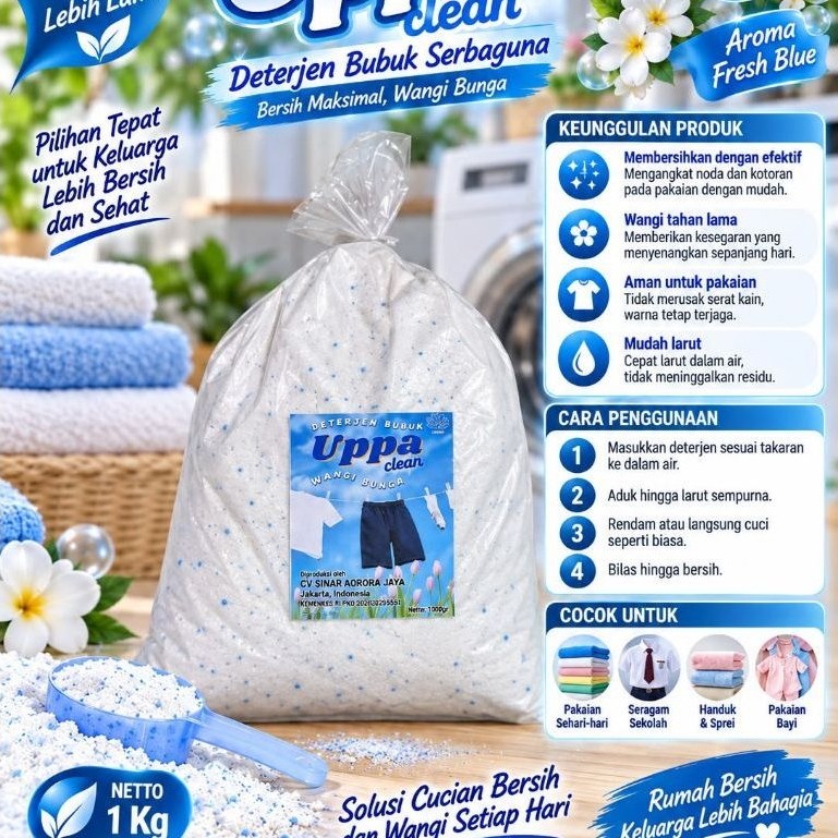 deterjen bubuk kiloan 1kg uppa clean