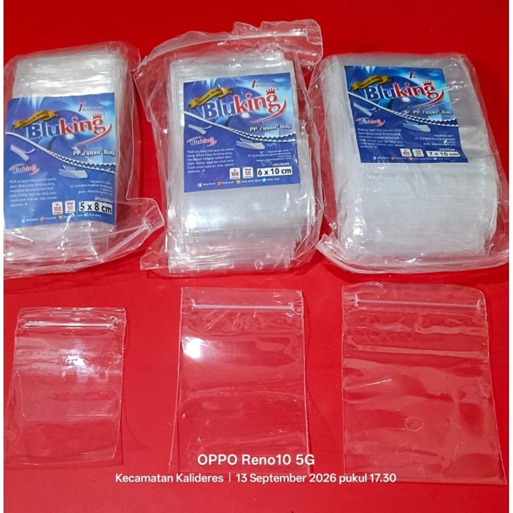 pp klip bening / pp Zipper bag UK 5x8 6x10 7x10 isi 100