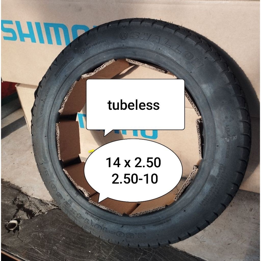 ban luar sepeda listrik selis 14 x 2.50 250 14x2.50 2.50-10 TUBELESS SWALLOW ebike Ebike deli tire