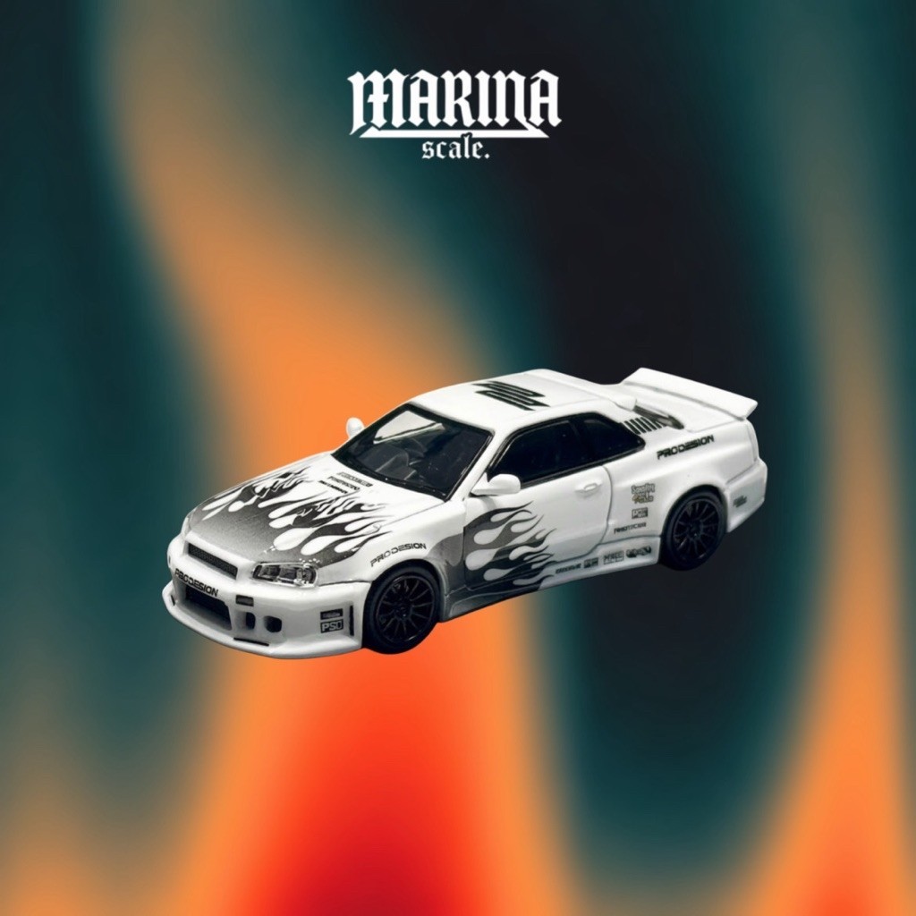 Time Micro Nissan GTR R34 Smilodon Flame ( Sealed )