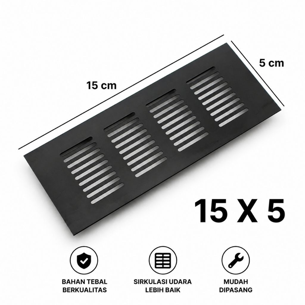 Ventilasi Udara Aluminium Hitam | Lubang Angin pintu kolong Dapur Minimalis Modern