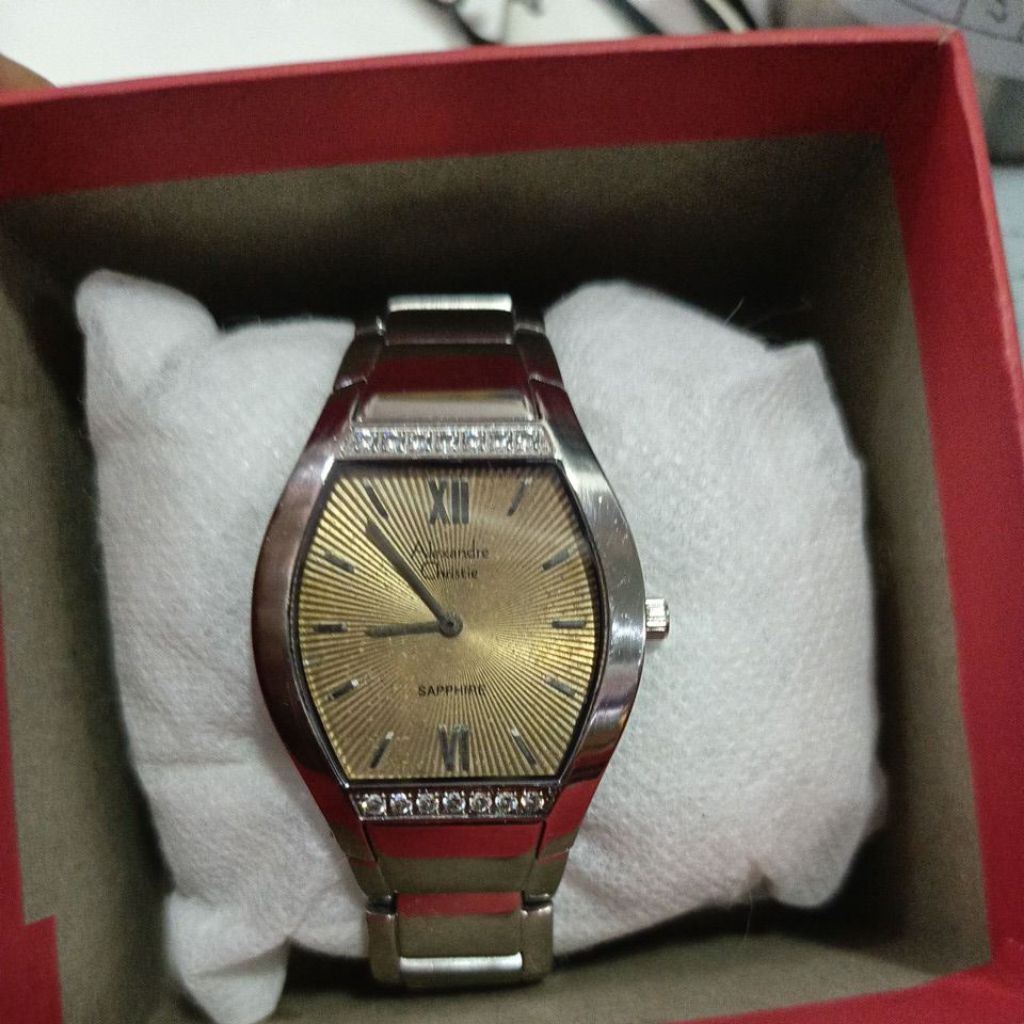 jam tangan wanita original AC Alexandre Christie Sapphire 8A15M preloved second bekas