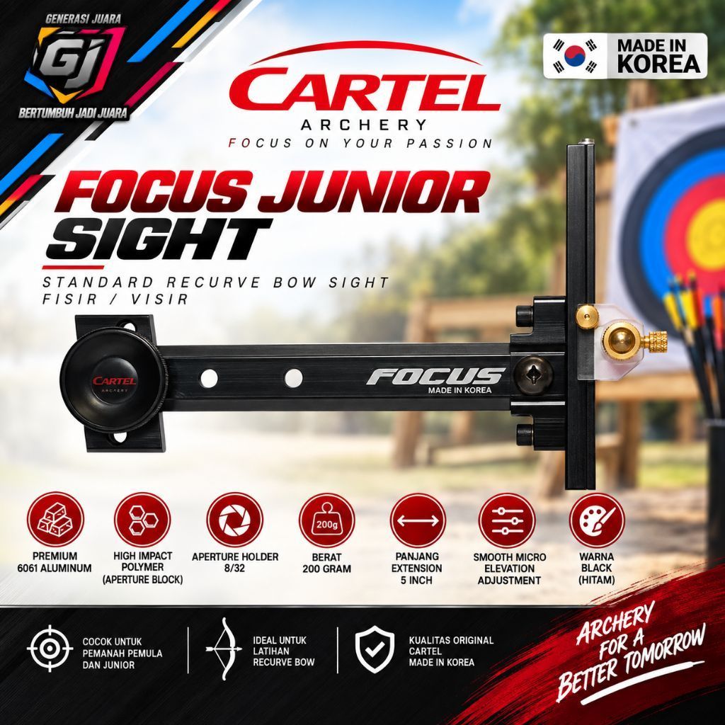 CARTEL FOCUS JUNIOR SIGHT Recurve Bow | Visir Fisir Sight Panahan 6061 Aluminum Doosung Original Kor