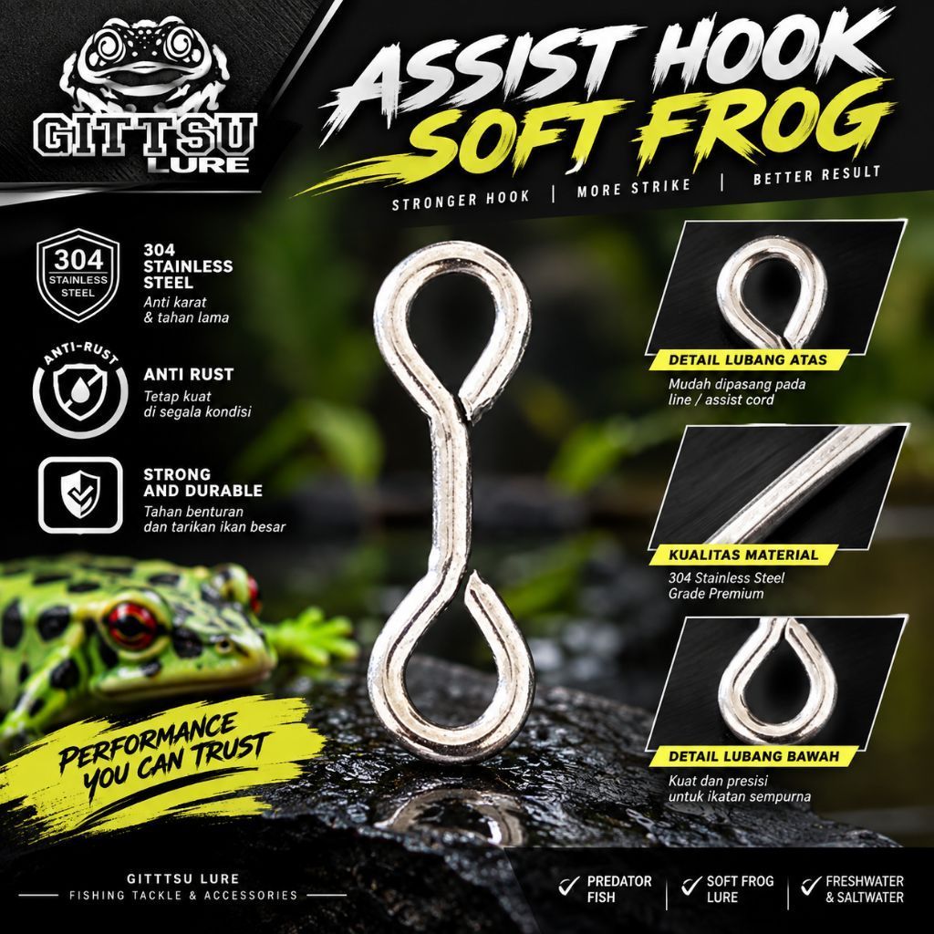 Assist hook soft frog