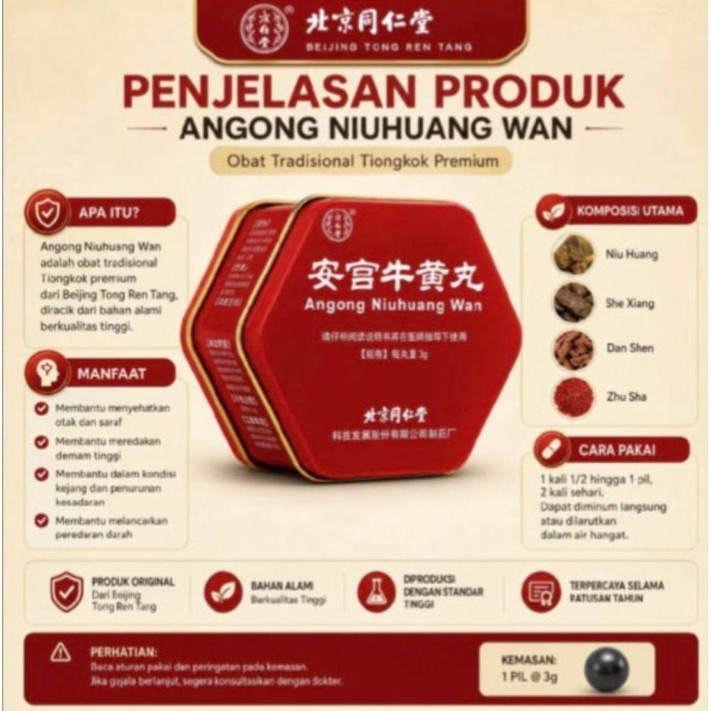 Angkung kaleng obat stroke / angkung niu huang wan
