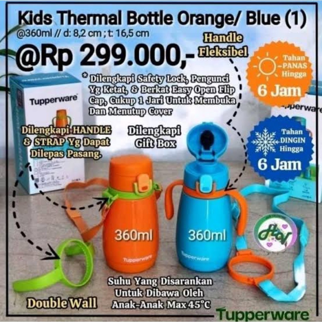 PROMO Tupperware Kids Thermal Botol Anak 360ml