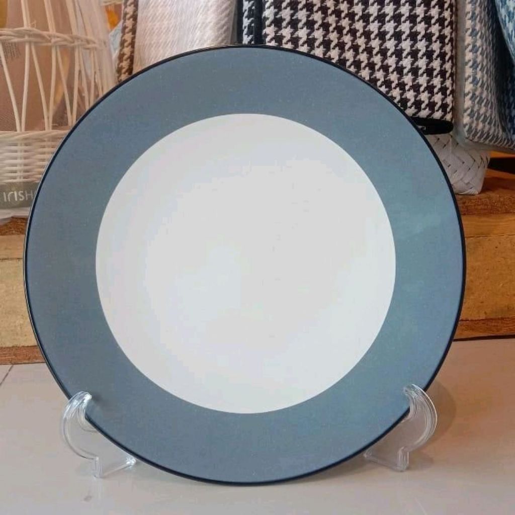 Blue Rim Dinner Plate (Piring Makan)