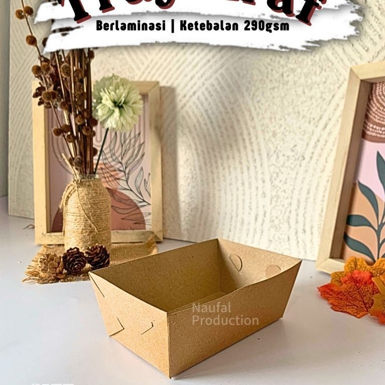 [isi 50] Paper Tray S / Paper Tray Kraft S Berlaminasi / Piring Kertas coklat / Food Paper Tray / Fo