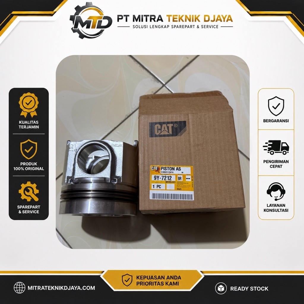 Body Piston Assy Caterpillar 9Y-7212 CAT Piston Body Genuine Sparepart Engine Diesel Alat Berat Mari