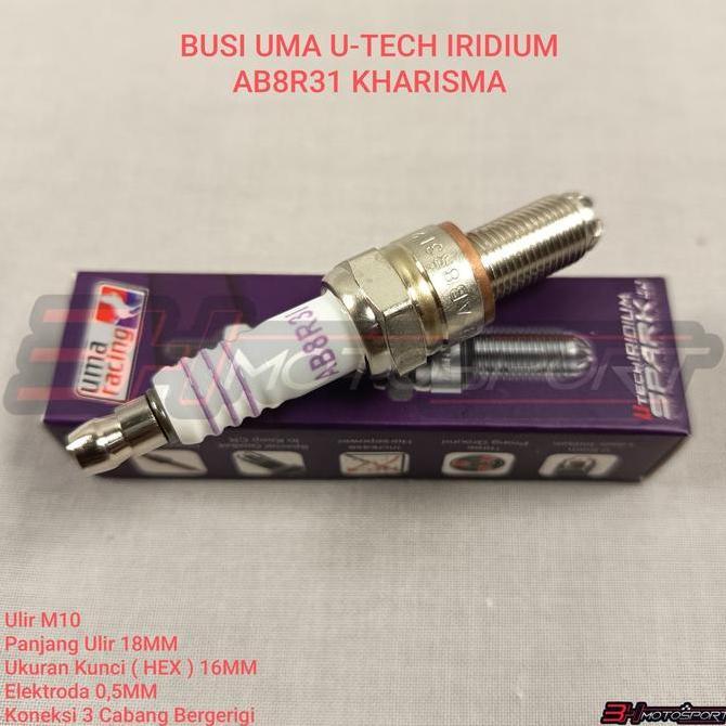 BEBAS ONGKIR - Busi Uma U-Tech Iridium AB8R31 ; AB9R31 high performance Kharisma