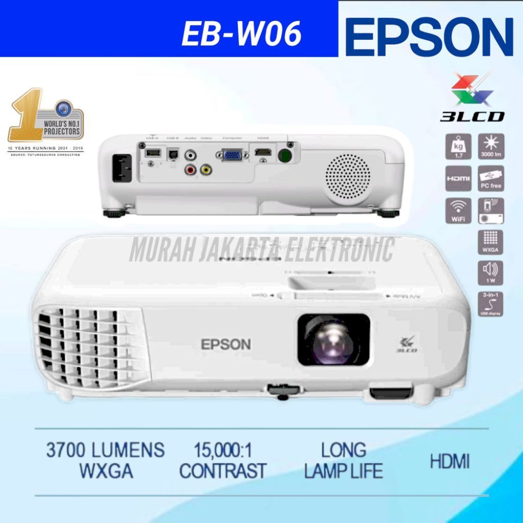Proyektor EPSON EB-W06 / EPSON EB-W06 / WXGA /3600 LUMENS / HDMI