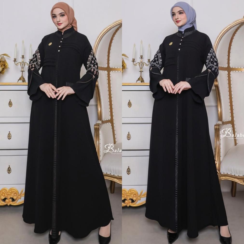BALABO DRESS JETBLACK ABAYA SERIES BY BALABO READY SIAP KIRIM