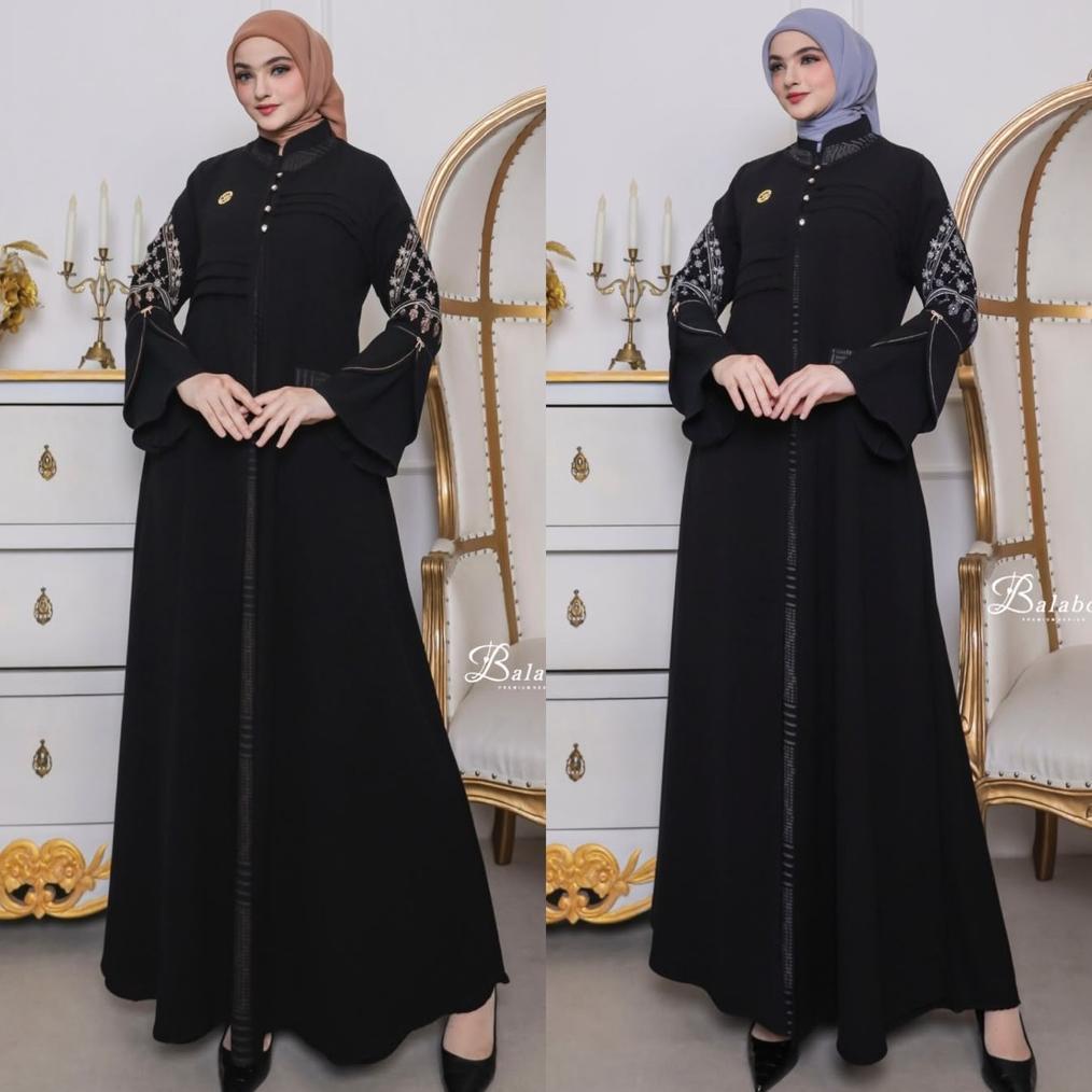 BALABO DRESS JETBLACK ABAYA SERIES BY BALABO READY SIAP KIRIM