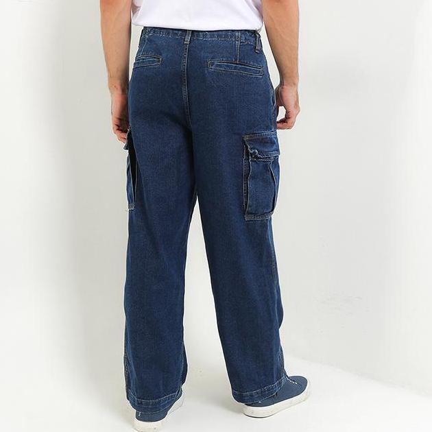 Hush Puppies Celana Jeans Cargo Pria PL ZOLA Blue MF29608BLU