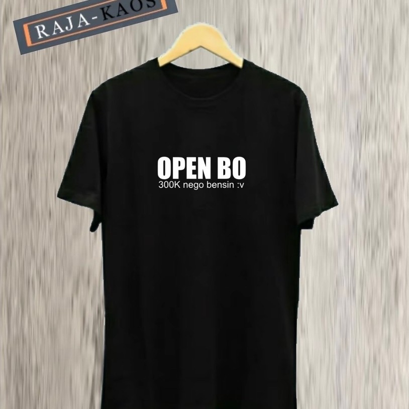 Kaos Kaus Hitam RAJA-KAOS OPEN BO 300K nego bensin lengan pendek kasual
