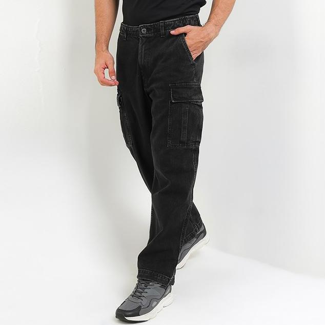 Hush Puppies Celana Jeans Cargo Pria PL ZOLA Black MF29608BLK DSD