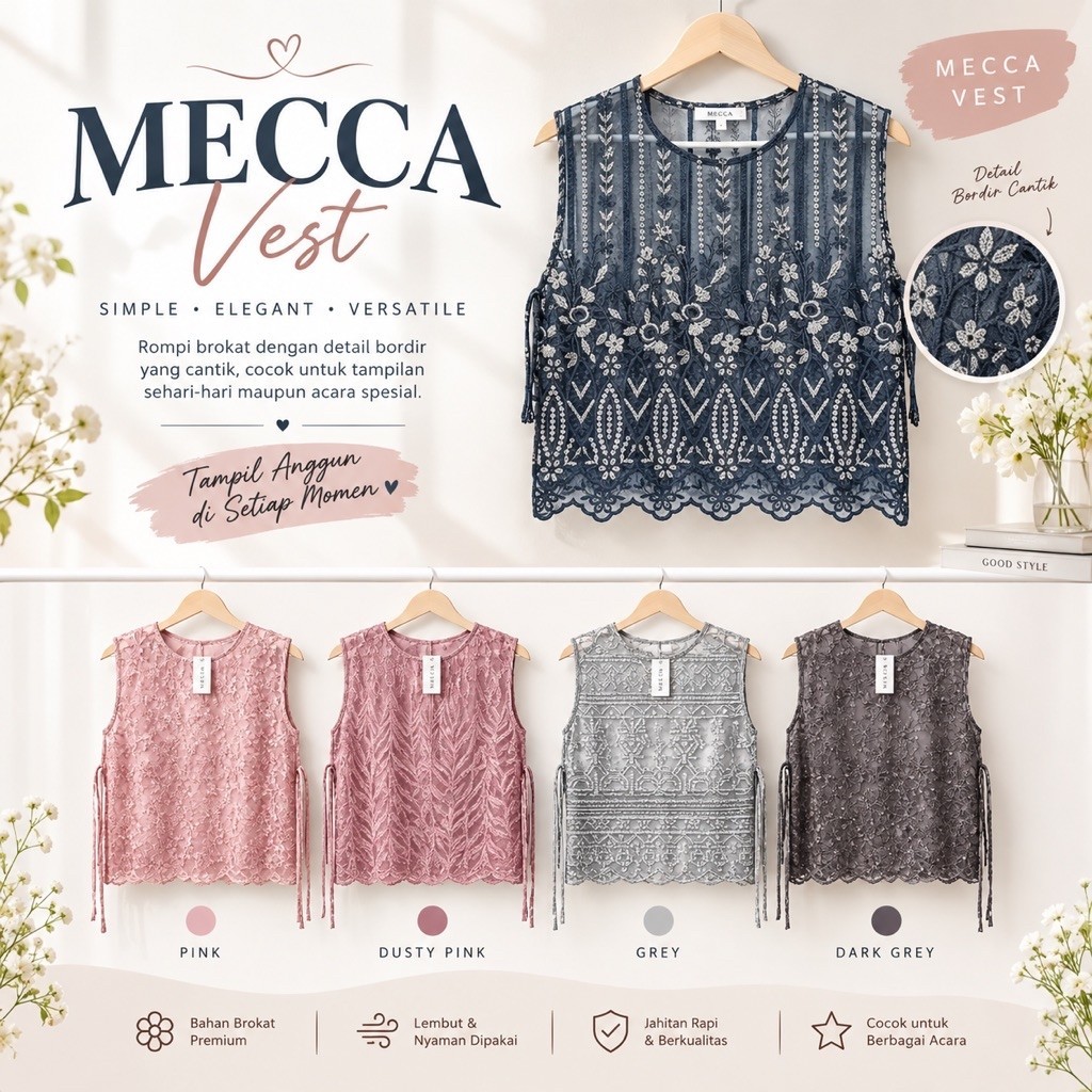 MECCA VEST | vest brukat 3d premium | outer brukat | vest tile | vest brukat