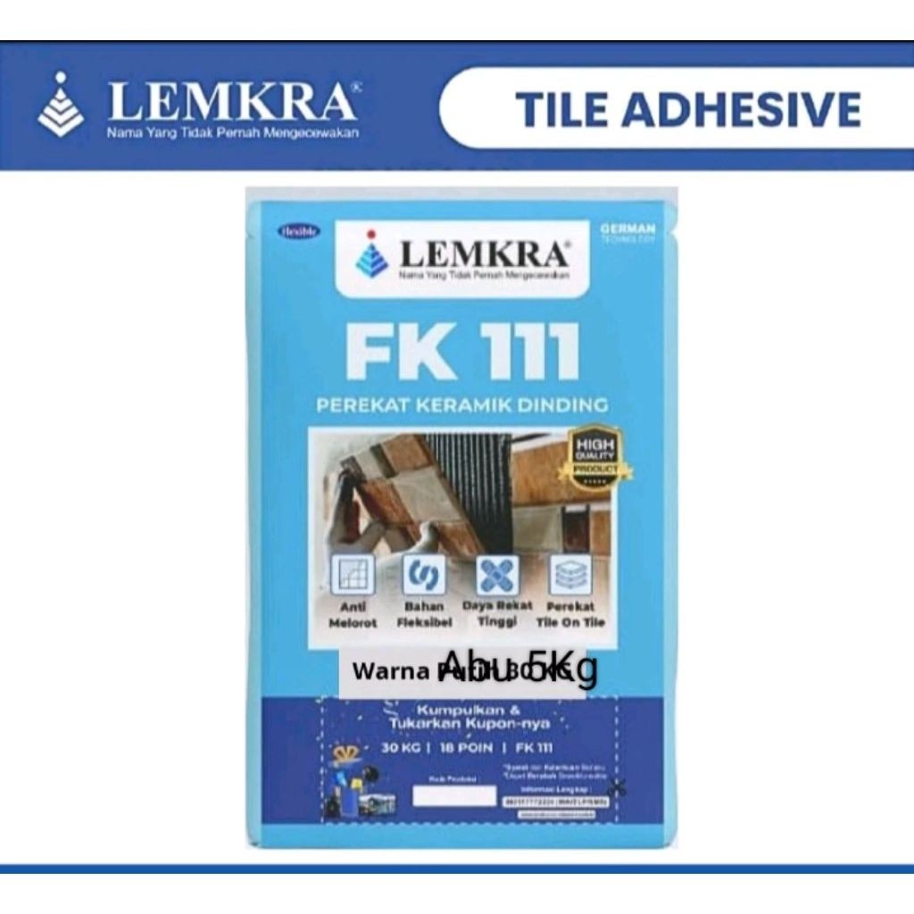 Semen Perekat Keramik - Lemkra FK 111 Abu 5Kg