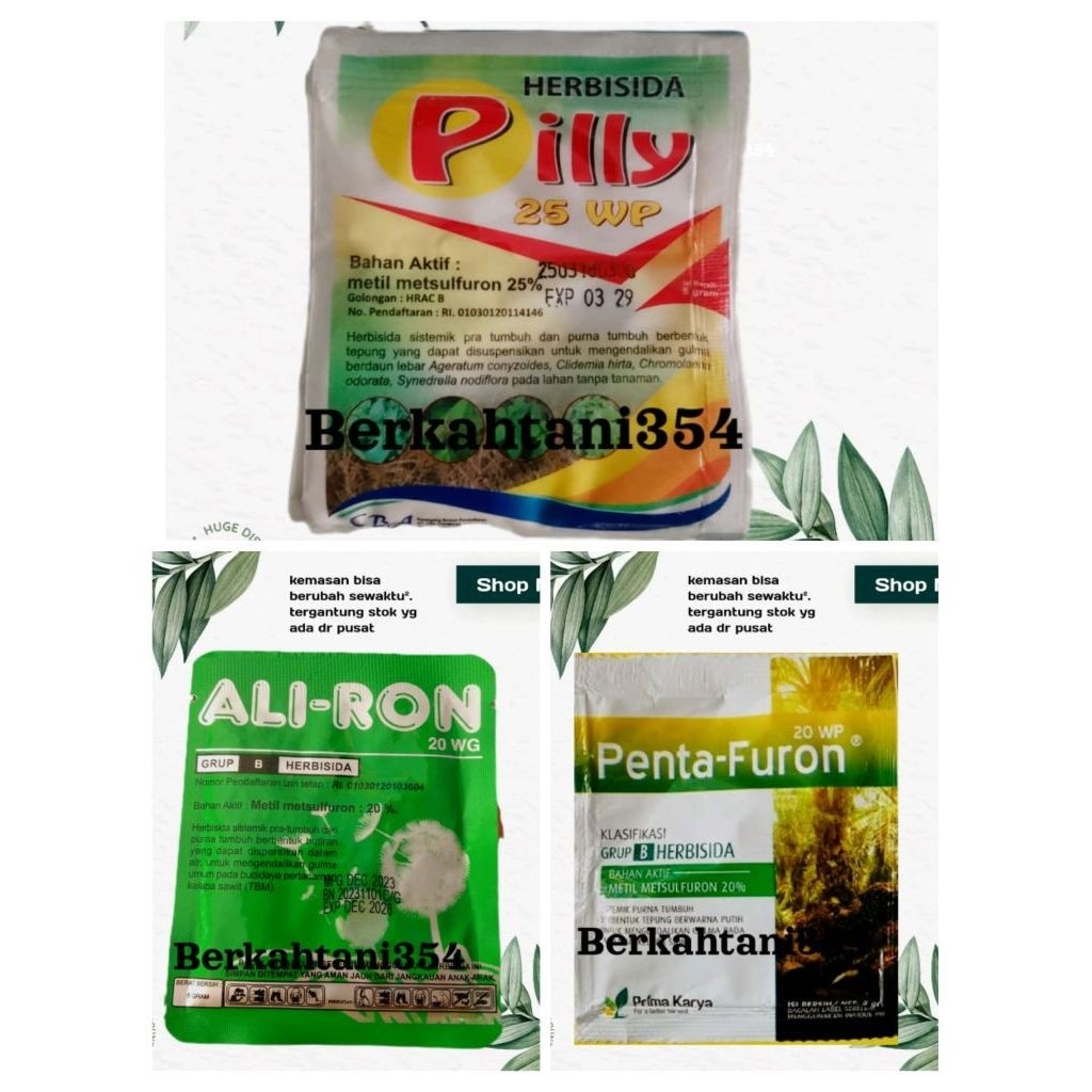 HERBISIDA pentafuron 20wp pilly 25wp aliron 20wgPRA TUMBUH METIL METSULFURON 20% penta furon 5gram p