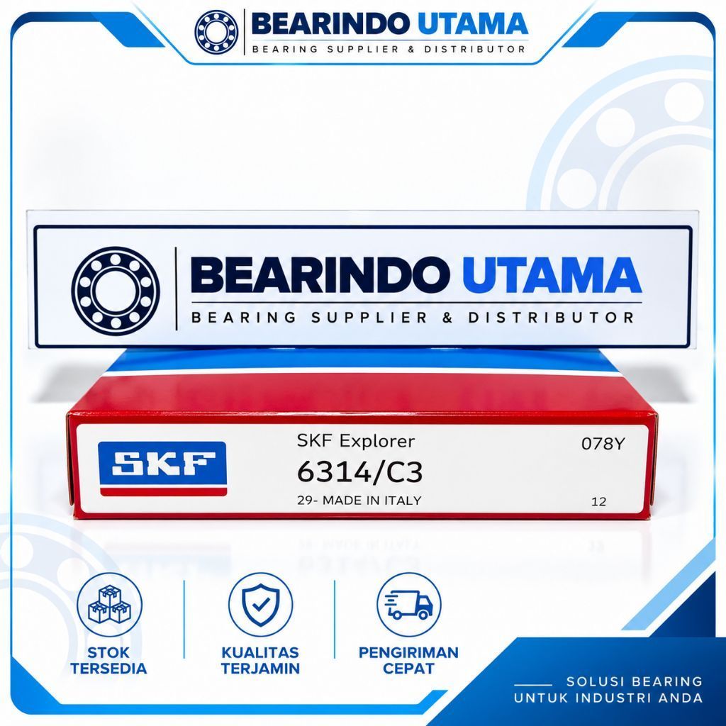 BEARING 6314/C3 / 6314 C3 SKF POLOS TANPA TUTUP