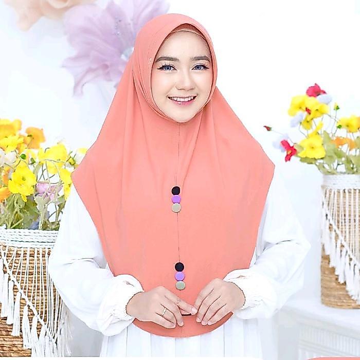 HIJAB DAFFI MAILA SERIES, HIJAB DAFFI, HIJAB INSTAN - Peach