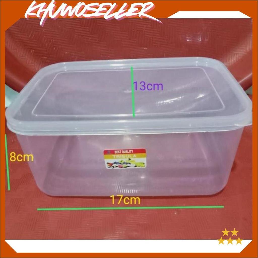 Toples Segi Plastik Bening 1800ml Kotak Makanan Gratis Ongkir