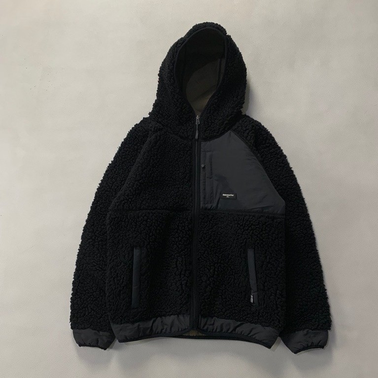 Thisisneverthat Hooded Boa Fleece Jacket Black  Size Small To Large Panjang 66cm Lebar 57cm