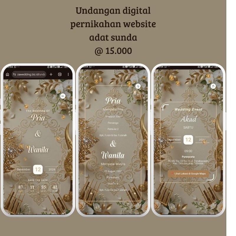 undangan digital pernikahan website adat sunda