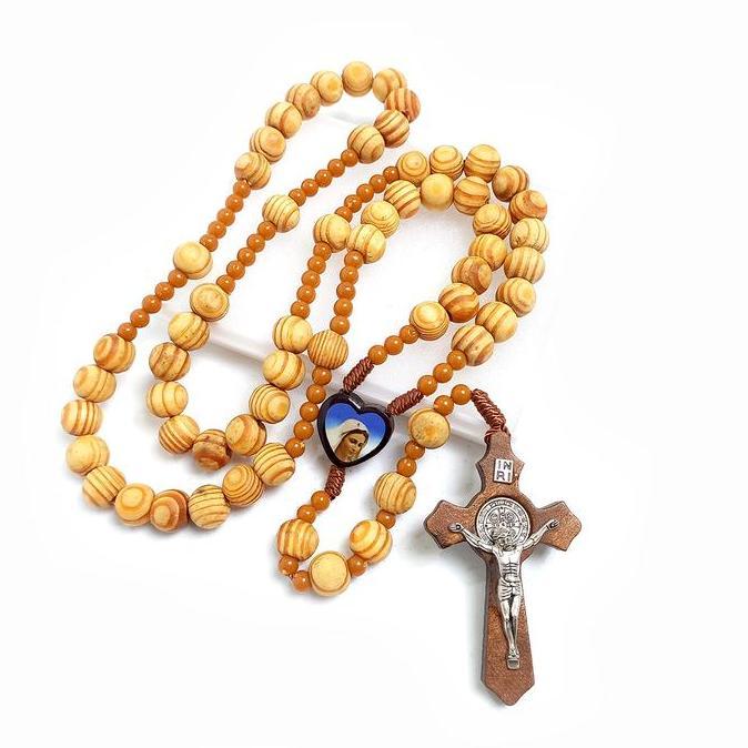 Rosario Eksklusif Kayu Puser Bumi ORIGINAL / Kalung Rosario Kayu Bertuah / Rosario Salib Fransiskan 