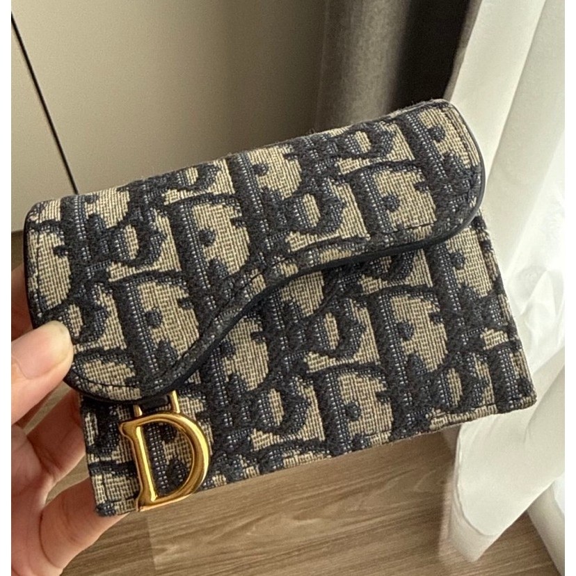 preloved dior wallet saddle authentic