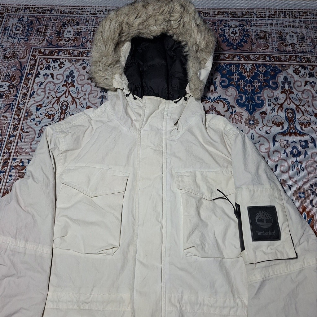 Jaket snowboard putih hangat timberland