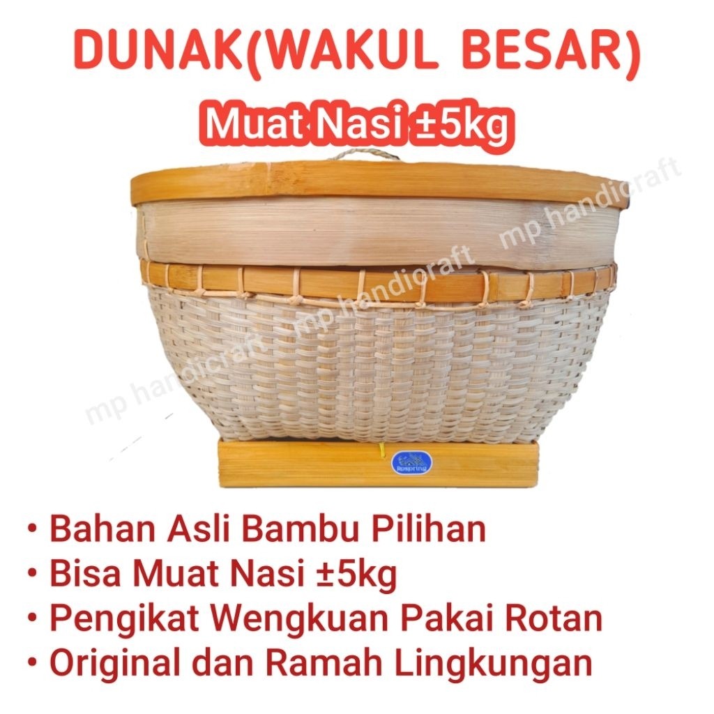 Dunak Bambu/wakul Besar/Dunak Nasi 5 Kg
