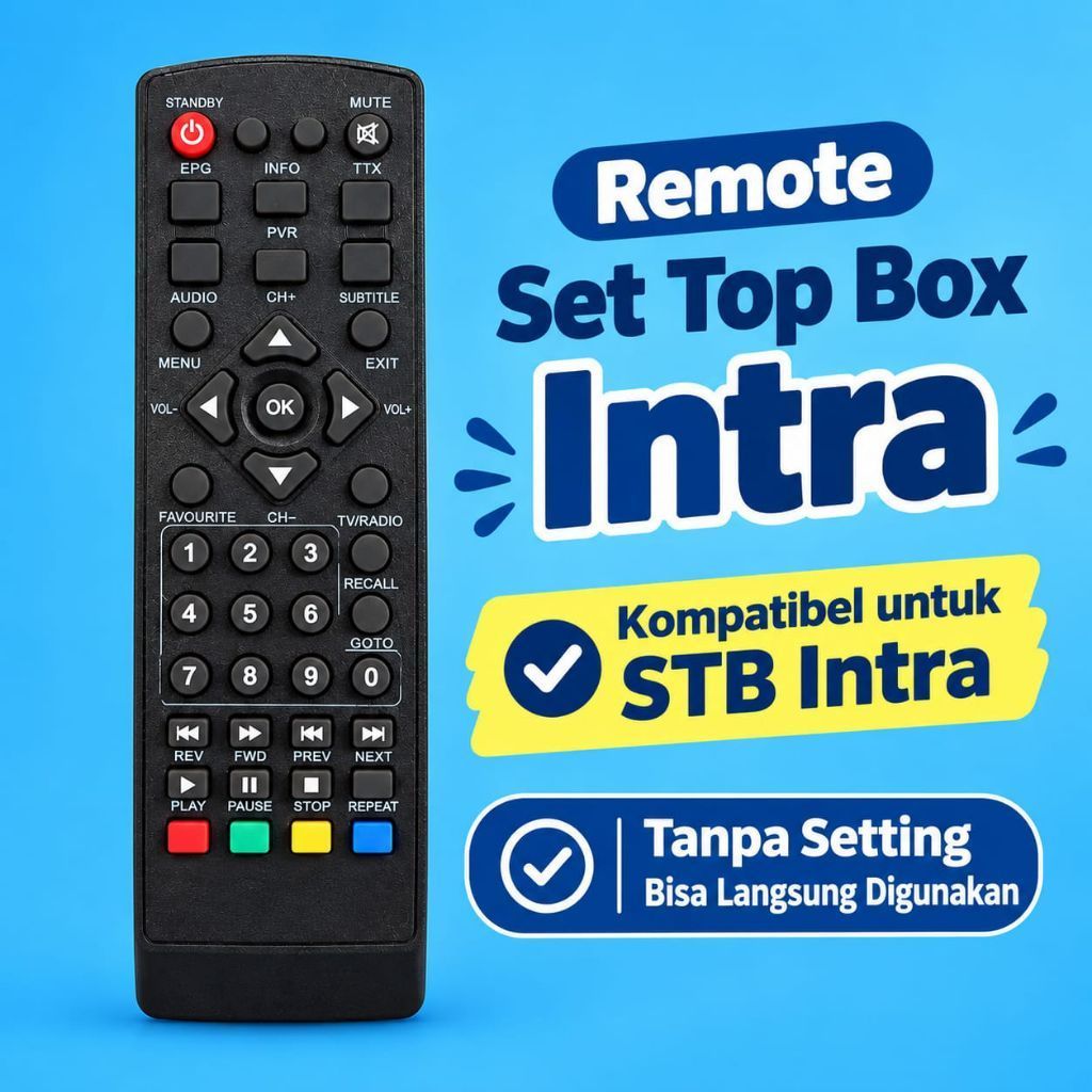 Remote STB Intra DVB T2/Remot Set Top Box Intra Tanpa Setting