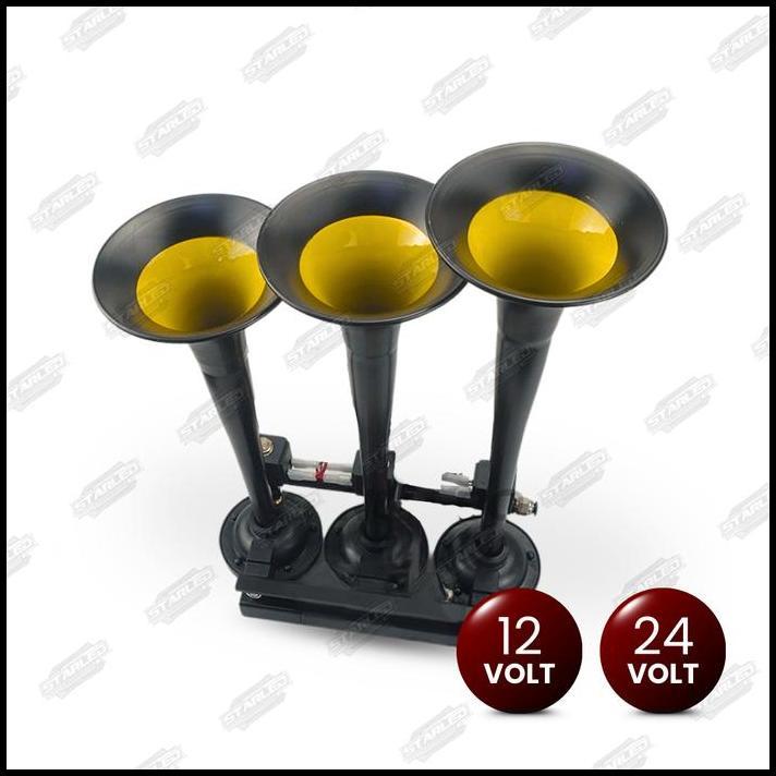 TERBARU KLAKSON TELOLET 3 CORONG BASURI MODUL TELOLET DAN MODUL 56 NADA 12V-24V 