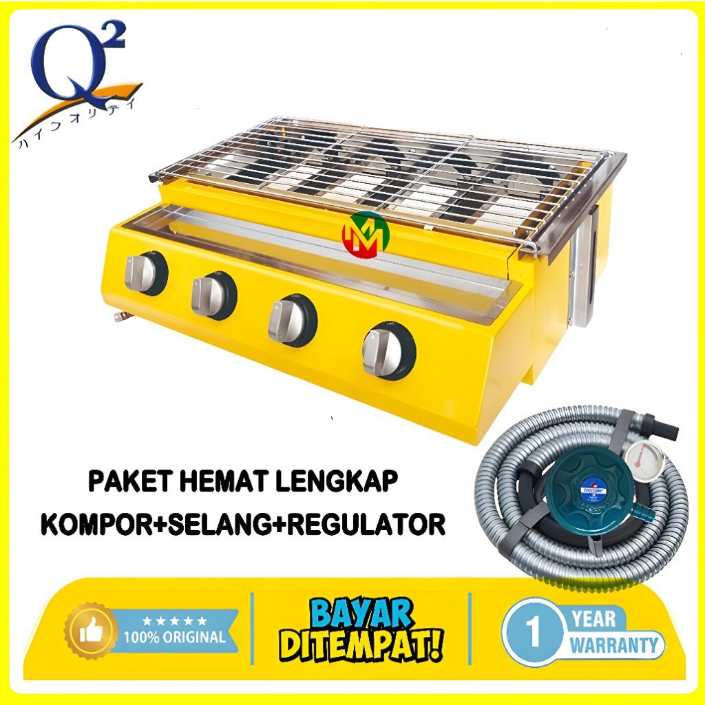 Kompor Sosis Bakar Sate Bakar 4 Tungku/BBQ GRILL Kompor Panggang